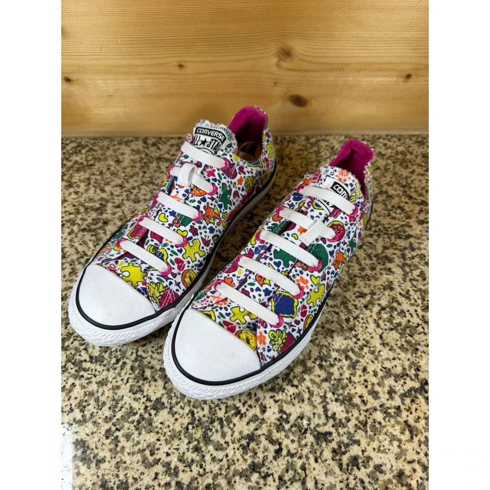 Converse Chuck Taylor AllStar Low Top Doodle Print Sneakers Multi-Color 4 Junior